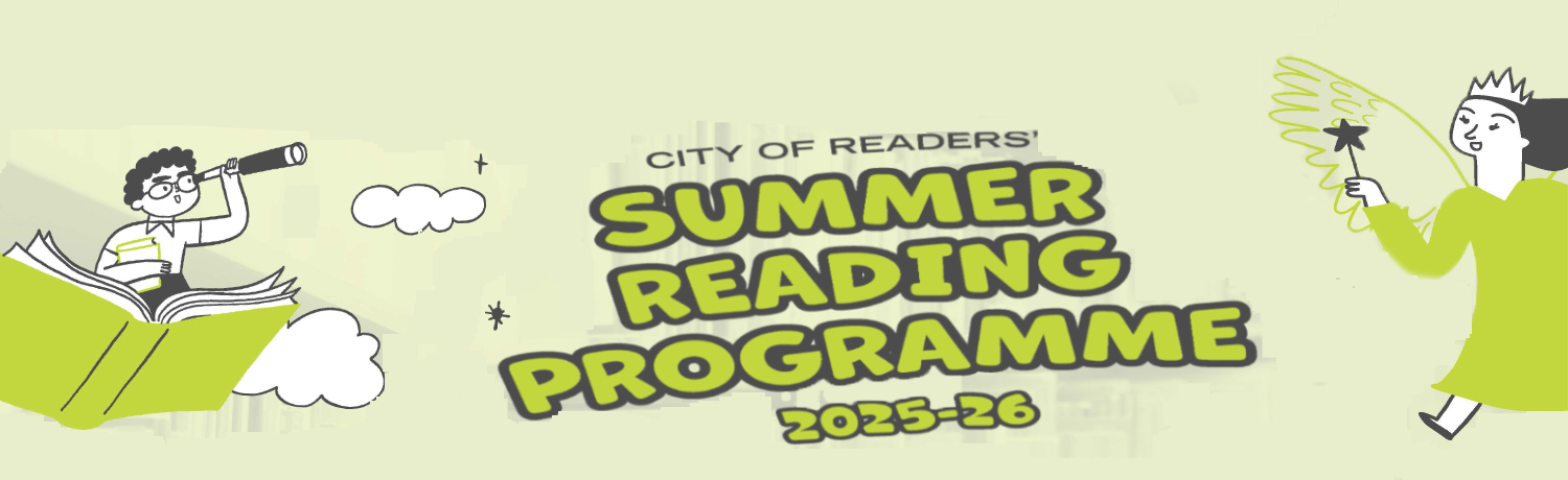 Green background with text that says City if Readers' Summer Reading Programme